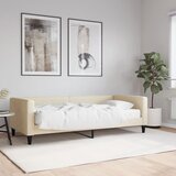  Dnevni krevet s madracem krem 90 x 200 cm od tkanine | shoptok.hr