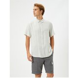 Koton Summer Shirt with Short Sleeves Turndown Collar Buttoned Cotton Cene