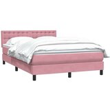  Box spring postelja z vzmetnico roza 140x210 cm žamet, (22011109) | Shoptok.si