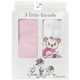 Tri Drugara muslin tetra pelene meda na avionu-roze 80X80Cm | ePonuda.com