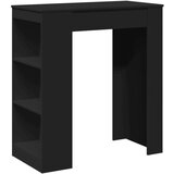 vidaXL Barska miza s policami črna 95x47x103,5 cm inženirski les | Shoptok.si