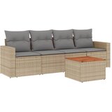  5-dijelni vrtni set sofa s jastucima bež od poliratana | shoptok.hr