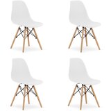 Brandless OSAKA stol bela / naravne noge x 4, (22030775) | Shoptok.si