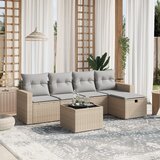 vidaXL 6-dijelni set vrtnih sofa s jastucima bež od poliratana | shoptok.hr