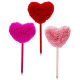  Kemični svinčnik s pom-pom srčkom – 21 cm roza | Shoptok.si