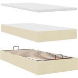 vidaXL Otomanski posteljni okvir z vzmetnico krem 90x190 cm blago, (21608999) | Shoptok.si