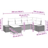 vidaXL set od 6 komada vrtnih kauča s jastučićima crni poli ratan akacija | shoptok.hr