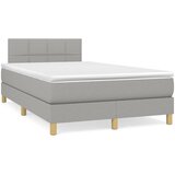 vidaXL Krevet s oprugama i madracem LED svjetlosivi 120x190 cm tkanina Cijene