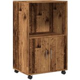 Ormarić s kotačima boja staro drva 55x40x91cm konstruirano drvo | shoptok.hr