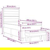  okvir postelje z vzmetnico Komplet 2 Krem Tkanina 90 x 200 cm, (22067306) | Shoptok.si