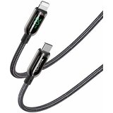 Yesido podatkovni kabel (CA86) - Lightning na Type-C 20W 5A digitalni zaslon - 120 cm - črn | Shoptok.si