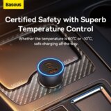 Baseus avtopolnilec Golden Contactor Pro CGJP010013 adapter 1 x USB-A in 2x Type C PD 65W 3,0 QC - siv | Shoptok.si