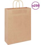  Papirnate vrečke 250 kosov z ročaji rjave barve 32x12x42 cm, (5000160857) | Shoptok.si