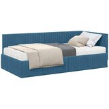 vidaXL Kutni krevetni okvir s madracem 2 kom. Plava Baršun - Plava 100 x 200 cm Cijene