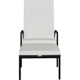  Ležaljka za sunčanje s osloncem za noge PE ratan crna | shoptok.hr