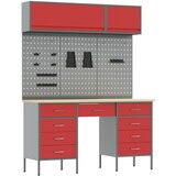 vidaXL 8-delni set omar in plošč za orodje rdeč MDF in kovina, (22047487) u