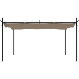  Pergola s pomičnim krovom smeđesiva 395x292x230 cm | shoptok.hr