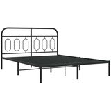  Metalni okvir za krevet s uzglavljem crni 150x200 cm | shoptok.hr