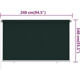  Vanjska roleta za zamračivanje 240 x 140 cm tamnozelena HDPE | Shoptok.si
