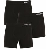 Nedeto 3PACK Men's Boxer Shorts Seamless Bamboo Black Cene