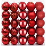  Set božićnih kuglica 50 kom. Crvena 8 cm Polistiren | shoptok.hr