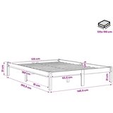  Okvir za krevet od masivnog drva 135 x 190 cm bračni | shoptok.hr