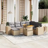 Maison Chic Seti vrtnega pohištva - Vrtna garnitura - Vrtni pohištvo set 8-delna z blazinami bež poli ratan, (21799130) | Shoptok.si