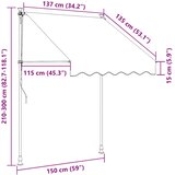 Tenda na ručno uvlačenje 150 cm krem | shoptok.hr