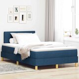 vidaXL Postelja s škatlo z vzmetnico modra 120x190 cm tkanina, (22082758) | Shoptok.si