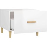 vidaXL Klubska mizica visok sijaj bela 50x50x40 cm konstruiran les | Shoptok.si