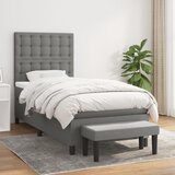 The Living Store Box spring postelja z vzmetnico temno siva 90x190 cm blago - Box Spring Postelja, (21438745) Cene