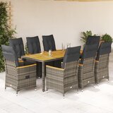  9-dijelni vrtni blagovaonski set sivi od poliratana Siva 190 x 90 x 75 cm | shoptok.hr