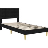 Okvir kreveta s madracem s uzglavljem Crna 100 x 200 cm tkanina | shoptok.hr