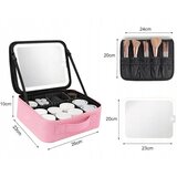  organizator putovanja i ogledalo s LED rasvjetom za make-up roza | shoptok.hr