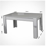 Hanah home produžni trpezarijski sto bois shiny white | ePonuda.com