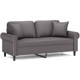  Dvosjed s ukrasnim jastucima sivi 140 cm od umjetne kože | shoptok.hr