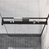 vidaXL Stenska polica za tuš kabino črna 80 cm aluminij, (21036002) | Shoptok.si