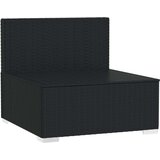  Kavč štirised z blazinami črn poli ratan, (20675041) | Shoptok.si