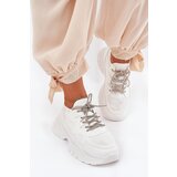 Boto Women's Platform Sneakers With Decorative Lacing White Evalianne | Shoptok.si