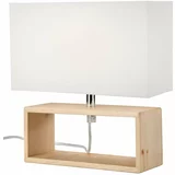 LAMKUR Svjetlo smeđa stolna lampa s tekstilnim sjenilom (visina 26 cm) Scandi –