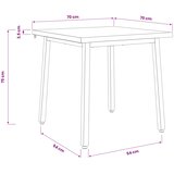  70 x 70 x 75 cm Čvrsto drvo akacije Prirodna i kava Četvrtasti | shoptok.hr