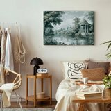  Slika - View of the Park and Lake Retro Vintage Landscape in Greens 60x40 Standard | shoptok.hr