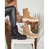 Resti Women's insulated trapper boots with sheepskin in camel Lery Walk | Shoptok.si