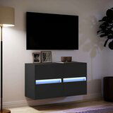 vidaXL Stenske TV omarice z LED lučkami 2 kosa črna 41x31x45 cm | Shoptok.si