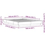  Okvir za krevet boja hrasta 140 x 200 cm konstruirano drvo | shoptok.hr
