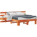  Krevetna konstrukcija Smeđa 140 x 190 cm Čvrsto borovo drvo | shoptok.hr