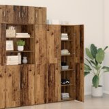 vidaXL Highboard Staro drvo 40x42.5x185 cm inženjersko drvo | shoptok.hr