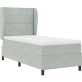  Box Spring Postelja z Blazino Svetlo Siva 90x200 cm Žamet, (22050869) | Shoptok.si