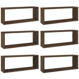  Kockaste zidne police 6 kom smeđi hrast 60 x 15 x 23 cm drvene | shoptok.hr