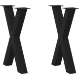 vidaXL noge za jedilno mizo x-oblika 2 kosa črna 60x(72-73) cm jeklo Cene
